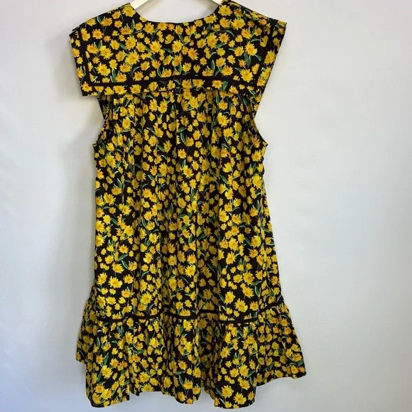 MWT Anthropologie Maeve Collared Poplin Floral  Swing Mini Dress L - Picture 11 of 12